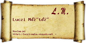 Luczi Máté névjegykártya